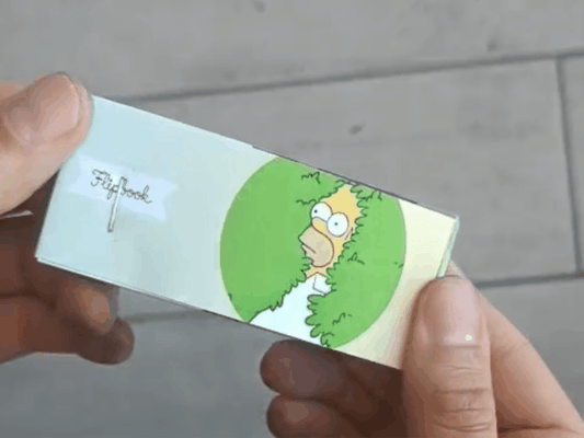 Flipbook Homero en arbustos